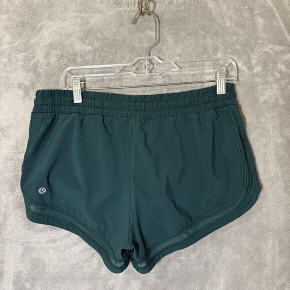 Lululemon Hotty Hot Lined Shorts Womens Size 8 Green Workout Run Gym Athletic - Picture 2 of 8